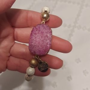 Kinsley Armelle Druzy Stretch Bracelet. Size S/M